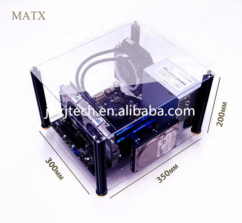 40 X 35cm DIY Open Air PC Case Frame Transparent Acrylic MATX ATX Chassis Cover Computer Case Gaming | Electrr Inc