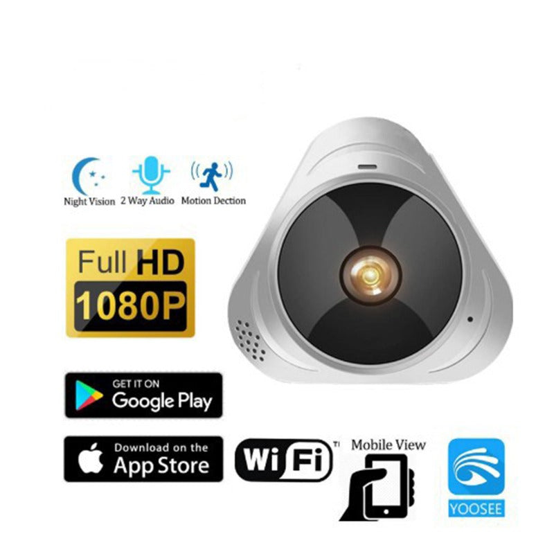 1080P HD IP Camera  Panoramic Camera Fisheye Lens Yoosee App Control Audio Communication Smart Home Security 360 Degree Camera | Electrr Inc