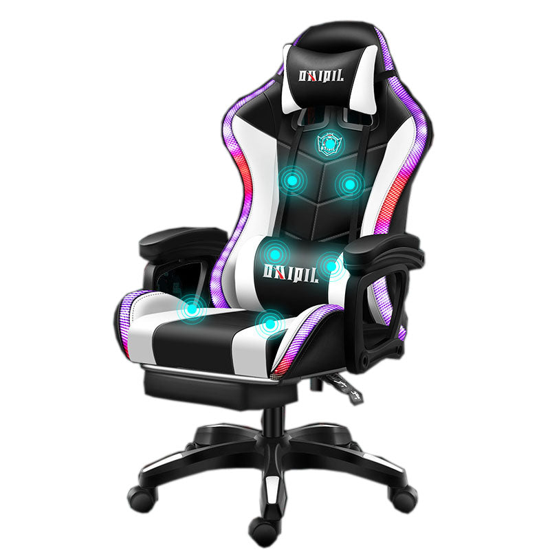 Ergonomic Massage Led Rgb Racing Game Chair Pu Leather Silla Gamer Computer Gaming Chair With Lights And Speakers | Electrr Inc