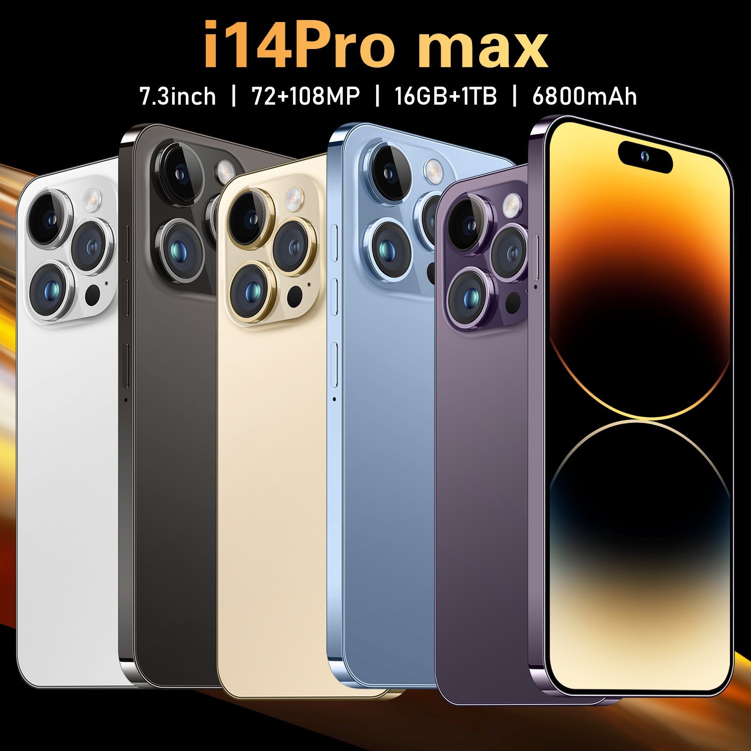 New Cheap I14 Pro Max Dual SIM Card Cell Phone Beauty Camera Gaming Smart Phone Face Recognition Waterproof Mobile Phones | Electrr Inc