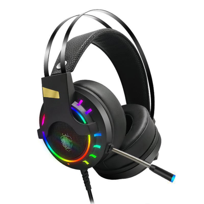 Custom Gaming Headset LED Headphones Encircling Stereo Gaming Internet Cafe Game Desktop Computer Wired Headset With Mic | Electrr Inc