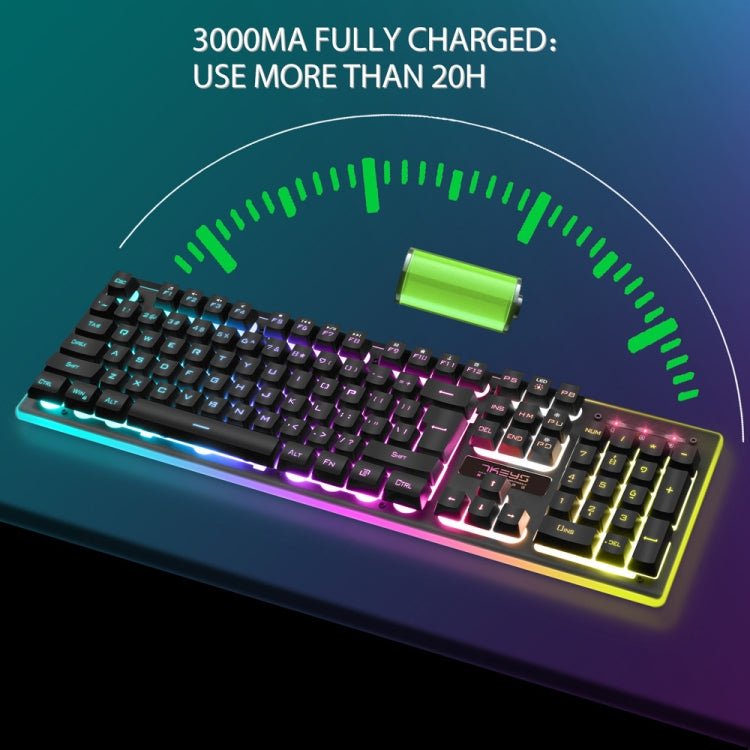 Best Quality K10 2.4G LED Backlit Thin Film Wireless Gaming Keyboard for PC Computer / Laptops | Electrr Inc