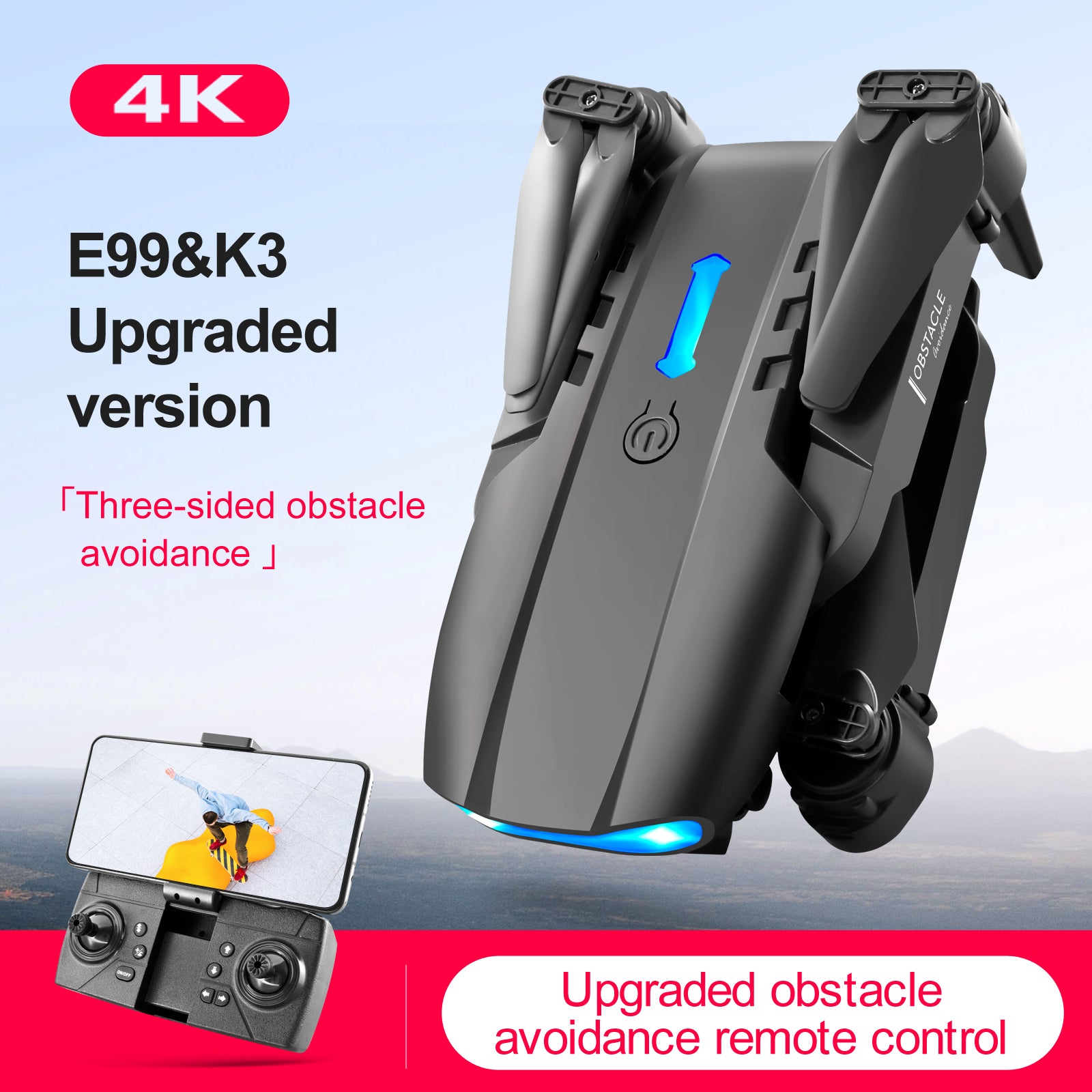 E99 K3 remote control professional drones 4k brushless motor drone video dual camera | Electrr Inc
