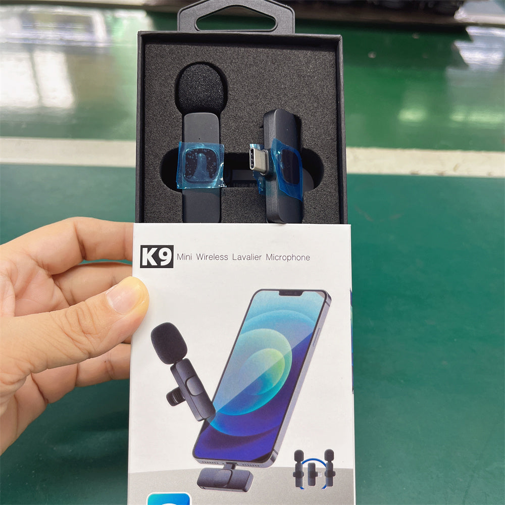 K9 Wireless Lavalier Microphone Single Mic and Receiver for iPhone Type C PC Computer Live Broadcast micro cravat san fil | Electrr Inc