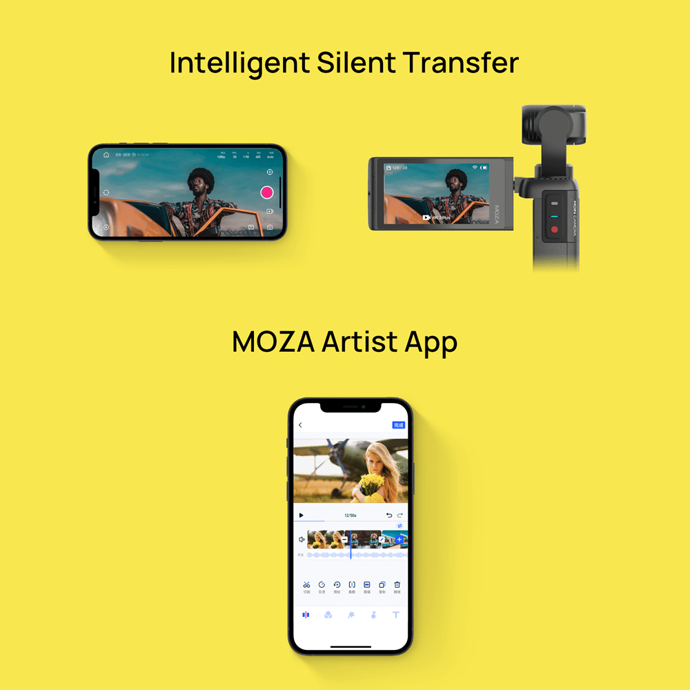 Moza Moin camera pocket Gimbal sports mini handheld high-definition 4K anti-shake vlog portable outdoor stabilizer action camera | Electrr Inc
