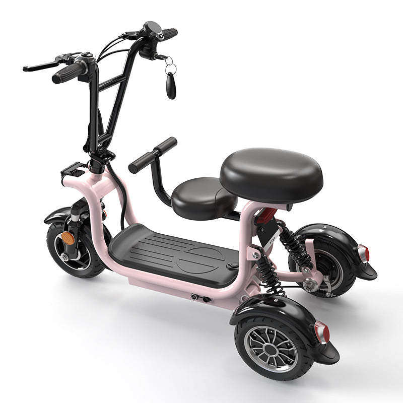 New electric tricycle with battery charger adult parent-child travel folding lithium battery Three-wheeled electric bikes | Electrr Inc