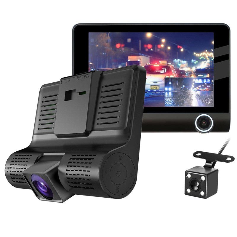 Most Cost-Effective Three Cameras 4 inch 3 Lens Car DVR Triple Lens Car Black Box HD 1080P Dash Cam 170 Wide Angle Car Camera | Electrr Inc