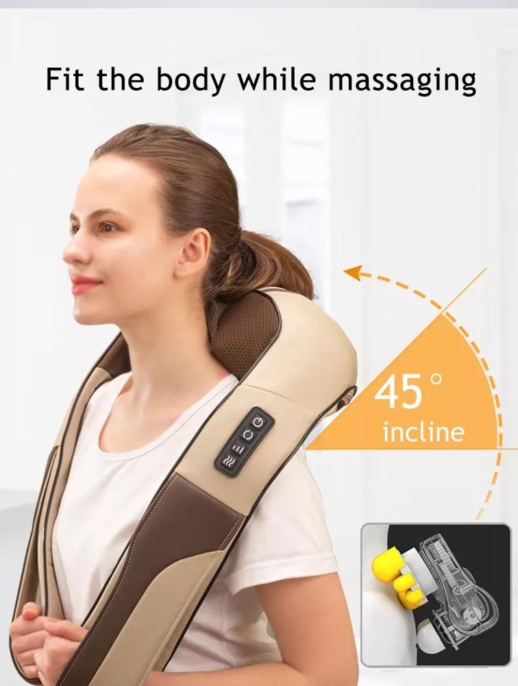 2023 New neck shoulder massager shiatsu kneading health & care massager electric heated | Electrr Inc