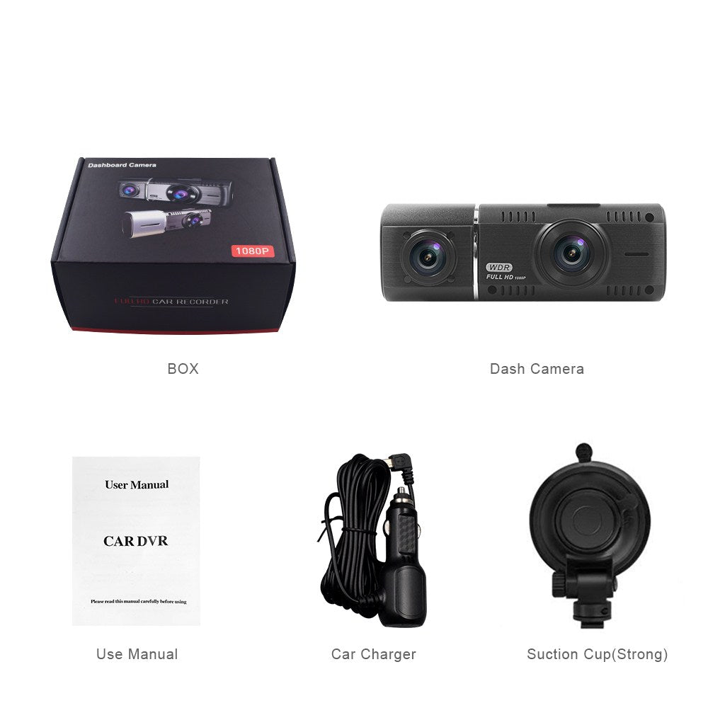 2021 1.5 Inch Lcd Screen Camera Dvr Car Black Box Hd 1080p Mini Dual Lens With Gps Car Camera Dash Cam | Electrr Inc